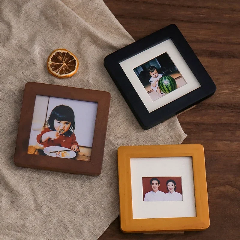 미니 빈티지 사진 프레임 크리 에이 티브 프레임 사진 나무 사진 카드 홀더 어린이  사진 프레임 홈 장식 Porta Retrato