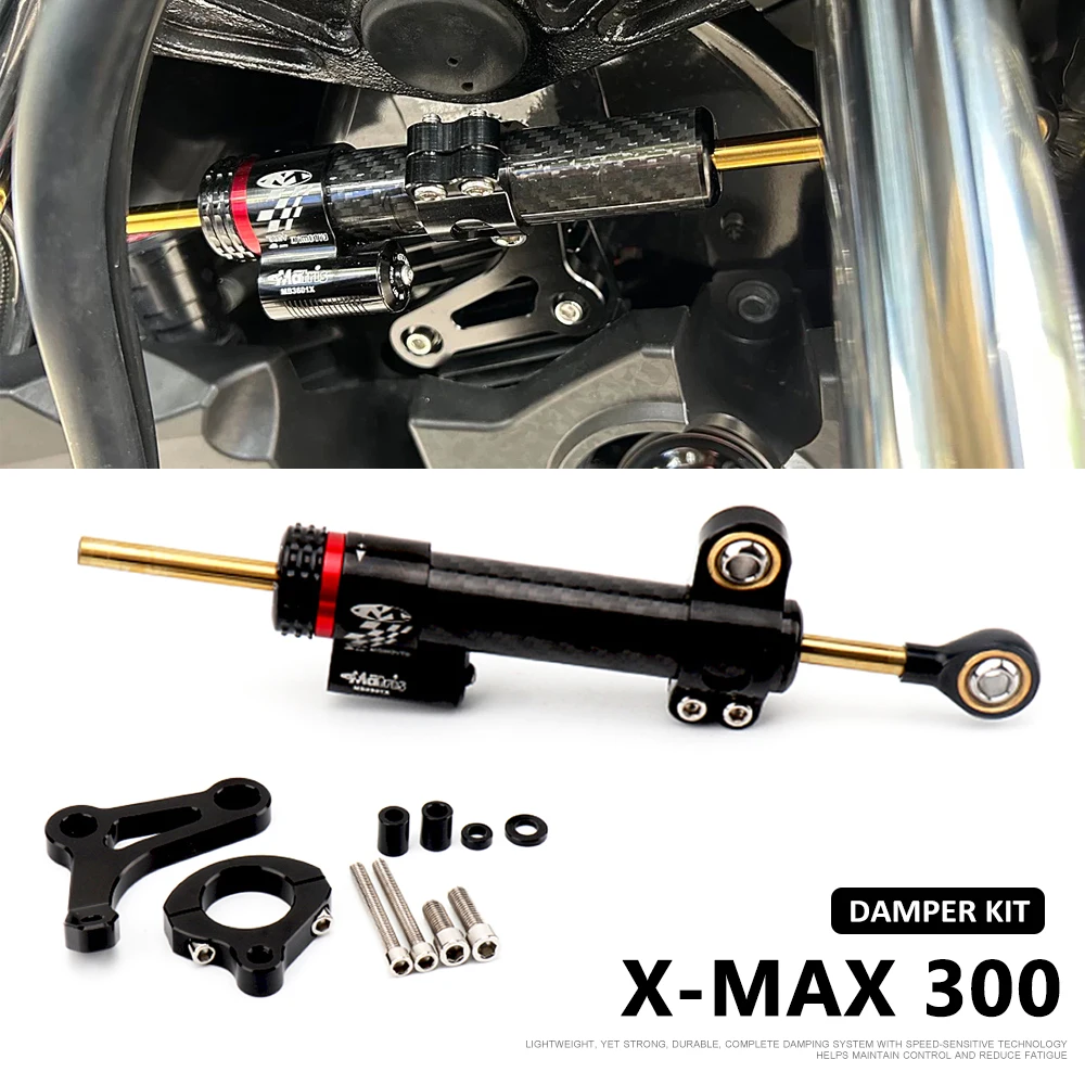 

Демпфер рулевого механизма с ЧПУ для мотоцикла, стабилизирующие демпферы, комплект кронштейнов для Yamaha X-MAX300 X-max 300 XMAX300 XMAX 300 2017-2023 2022 2021