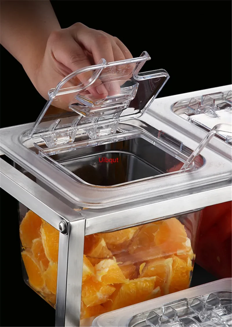 Acrylic transparent GN pans Visible food square pots Exhibition plate tray milk tea shop basin Containers Storage box with rack 6