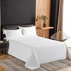 1PC Bed Sheets Polyester Cotton Washed Material Pure White Grey Blue Hotel Bed Sheets Single and Double Home Use (no Pillowcase) 4