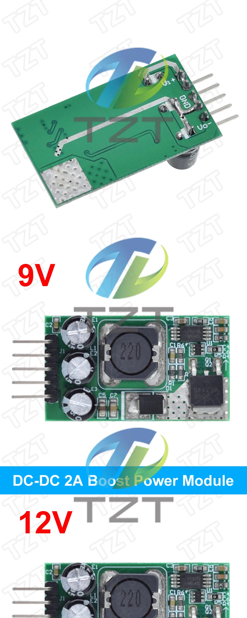 Ultrakleines DC-DC-Boost-Modul DC 2,7 V-15 V bis 9 V 12 V 15 V 19 V 2 A Step-Up-Leistungsmodul für DIY-Solarladegerät-Lithiumbatterie – Detail 4