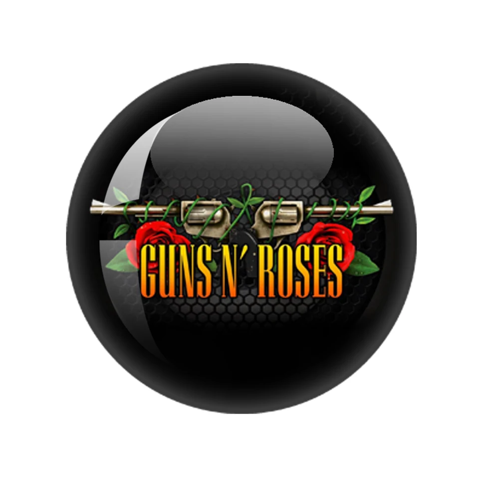 PhunkZ Guns N Rose Glass Art Picture Portachiavi Bp Gnr Logo Steampunk Music Band, Argento, 33W UK