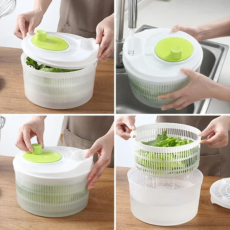 1Pcs Large Manual Salad Vegetable Fruits Washer Spinner Lettuce Dryer  Dehydrator