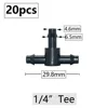 20pcs 3mm 4mm Garden Hose Barb Connector Drip Irrigation 1/4'' & 1/8'' Tube Hose Fitting Tees Cross Eng Plug Barb Accessories 5
