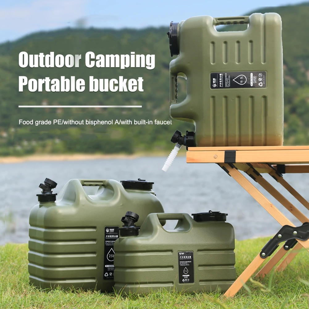 5-12L Water Bucket Large Capacity Portable Drinking Water Canister with Detachable Faucet No Leakage for Outdoor Travel Driving