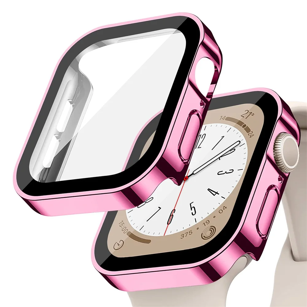 Waterproof Glass Cover with Screen Protector for Apple Watch Accessories
