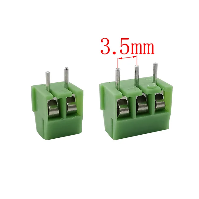 20pcs 3.5mm Pitch 3-Pin PCB Screw Terminal Blocks - Straight Pin Connectors For Wiring