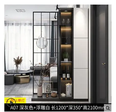 Entrance porch cabinet living room light luxury wine cabinet shoe integrated modern simple screen partition doub