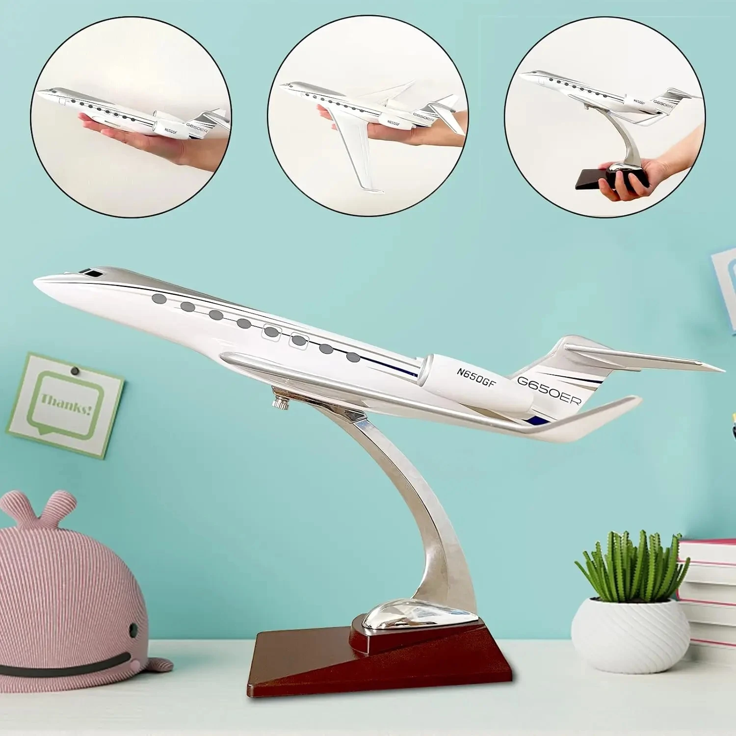 

1:100 Scale Model Aircraft Gulfstream G650 Simulation Jet Airplanes Diecast Airplane for Adults 12 inch Resin Model Plane