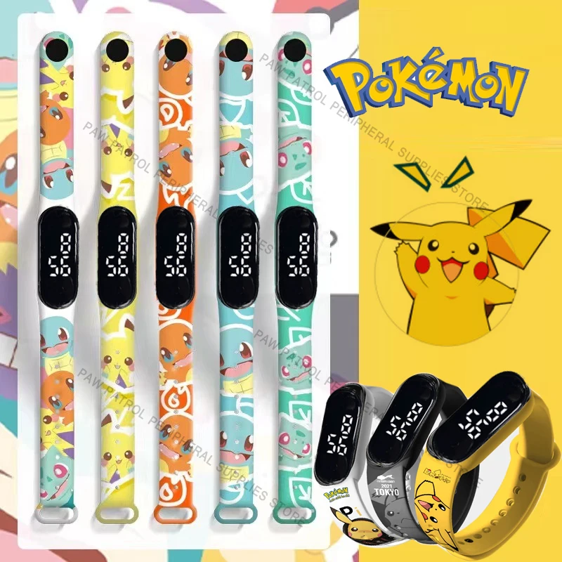 Pokemon Pikachu Touch Bracciale Per Bambini Educational Digital Led Electronic Watch Impermeabile Anime Strap Giocattoli Per Bambini Regali Di Complea