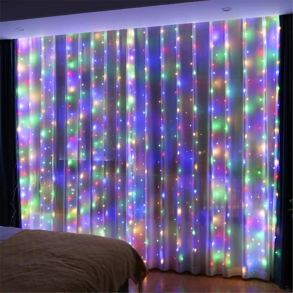 Garland Curtain Led String Lights Christmas Decoration 2023 Holiday Wedding Fairy Lights 8 Mode