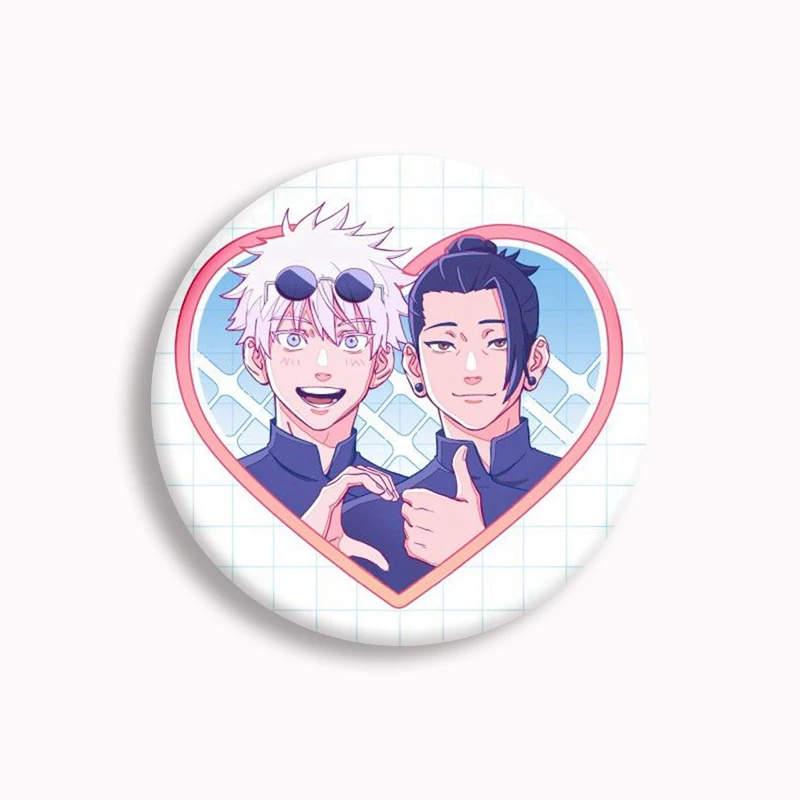 Jujutsu Kaisen Satoru Gojo and Suguru Geto Fanart Button Pin Funny