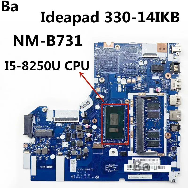 

Материнская плата для ноутбука Lenovo ideapad 330-14IKB, системная плата с процессором, телефон с диагональю 4G 100%