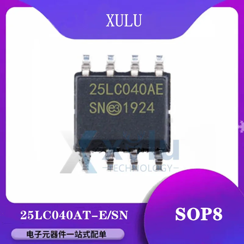 

25LC040AT-E/SN 25LC040A-E/SN silk screen 25LC040AE EEPROM 4KBIT 10MHZ SOP8