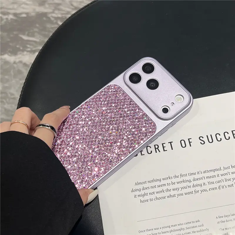 Luxury High quality Bling Glitter Diamond shell Cases For iPhone 17 16e 15 14 13 Pro Max Plus Lens Camera Protector Bumper Cover - Image 2