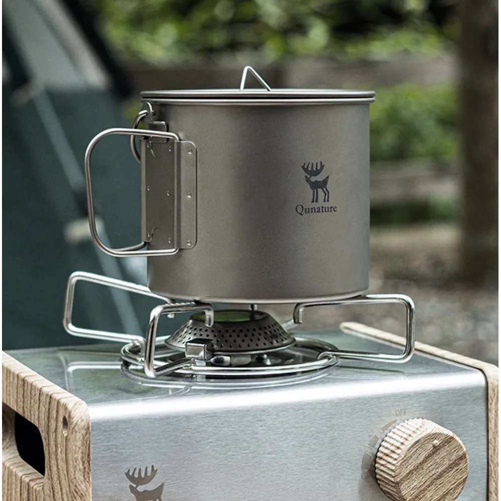 Outdoor pure titanium camping can be lifted, water stewing soup, boiling tea cup, folding mug_voghion.com