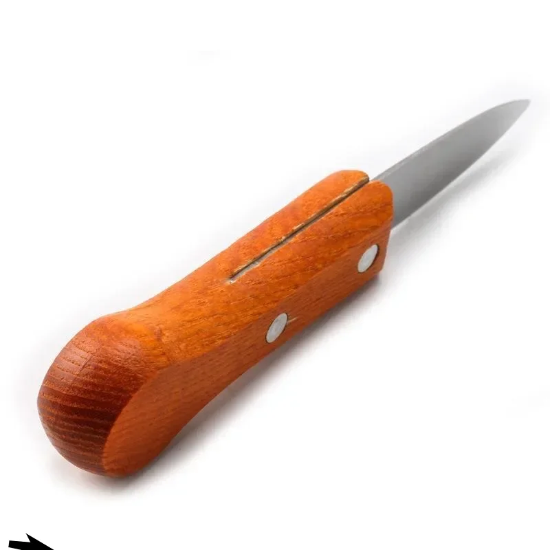 Stainless Steel Oyster Shucker Wood Handle Non-Slip Oyster Opener Scallop Opener Seafood Scallop Knife
