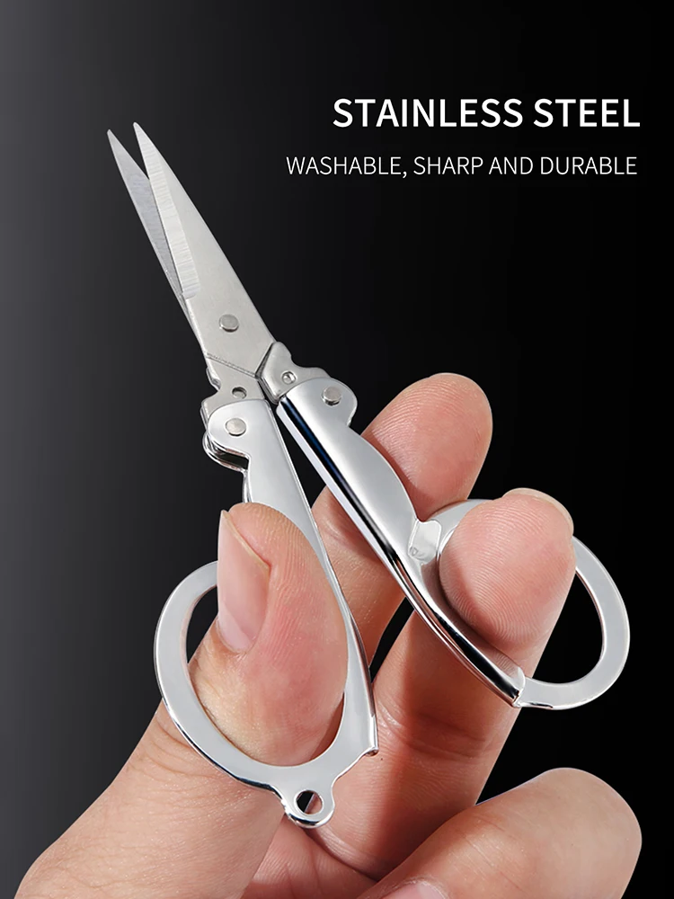 1/3pcs Stainless Steel Foldable Scissors Mini Portable Pocket Scissors for Travel Emergencies Tailor tailor scissors folding scissors pocket scissors