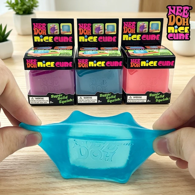 Needoh Nice Cube Fidget Tool, cube sensoriel de bureau pour soulager le stress sensoriel des adultes et anti-anxiété, cube à presser pour enfants contre l'anxiété et pour la concentration 1
