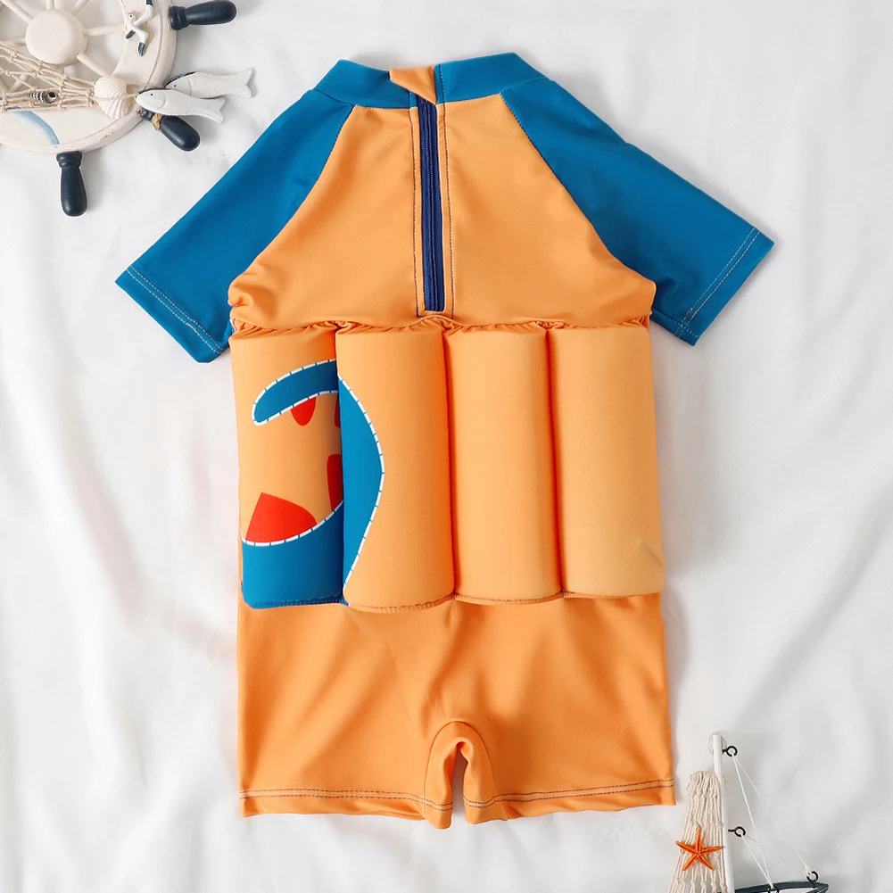 Children's Buoyancy Swimsuit Cartoon Print Swimwear Kids One-Piece Floating Rash Guards Bathing Clothes Boys Girls Swimming Suit kids swimsuits