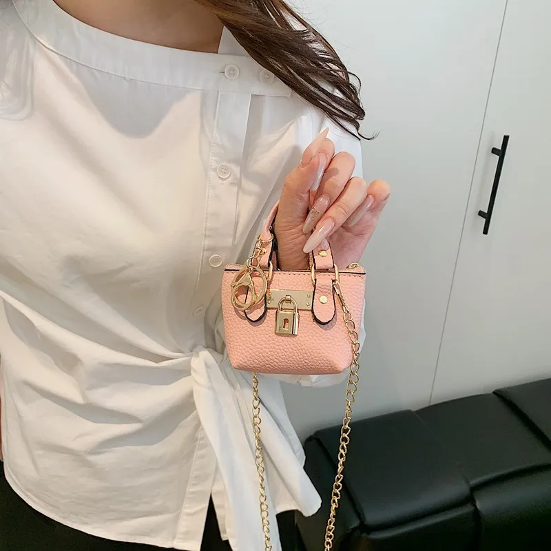 Girls Hand-held Small Square Bag Summer New Classic Children Carrying One-shoulder Messenger Bag. Wallet Keychain - 6