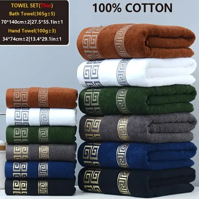 2pcs Green Christmas Cotton Bath Towels Set Hotel Bathroom Towels For Adult Quick-Dry Thicken Face Bath Towels 34x74cm 70x140cm 5