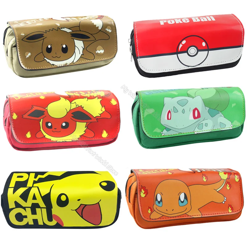 Pokemon Pencil Case High Capacity Student Pencil Bag Pikachu Children