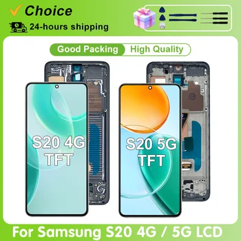 Schermo TFT per Samsung Galaxy S20 4G, Display LCD SM-G980, Touch Screen Digitizer per Samsung S20 5G LCD SM-G980F/DS, Parti di Ricambio