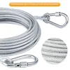 Dog Tie Out Cable Under 250LBS | Steel Wire Leash with Rotatable Buckle | Outdoor Camping Backyard Walking Chains | 6 Size 5