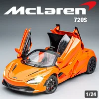 1:24 McLaren 720S Alloy Racing Car Model Diecast Metal Sports Car Model Simulation Sound and Light Collection Childrens Toy Gift 1