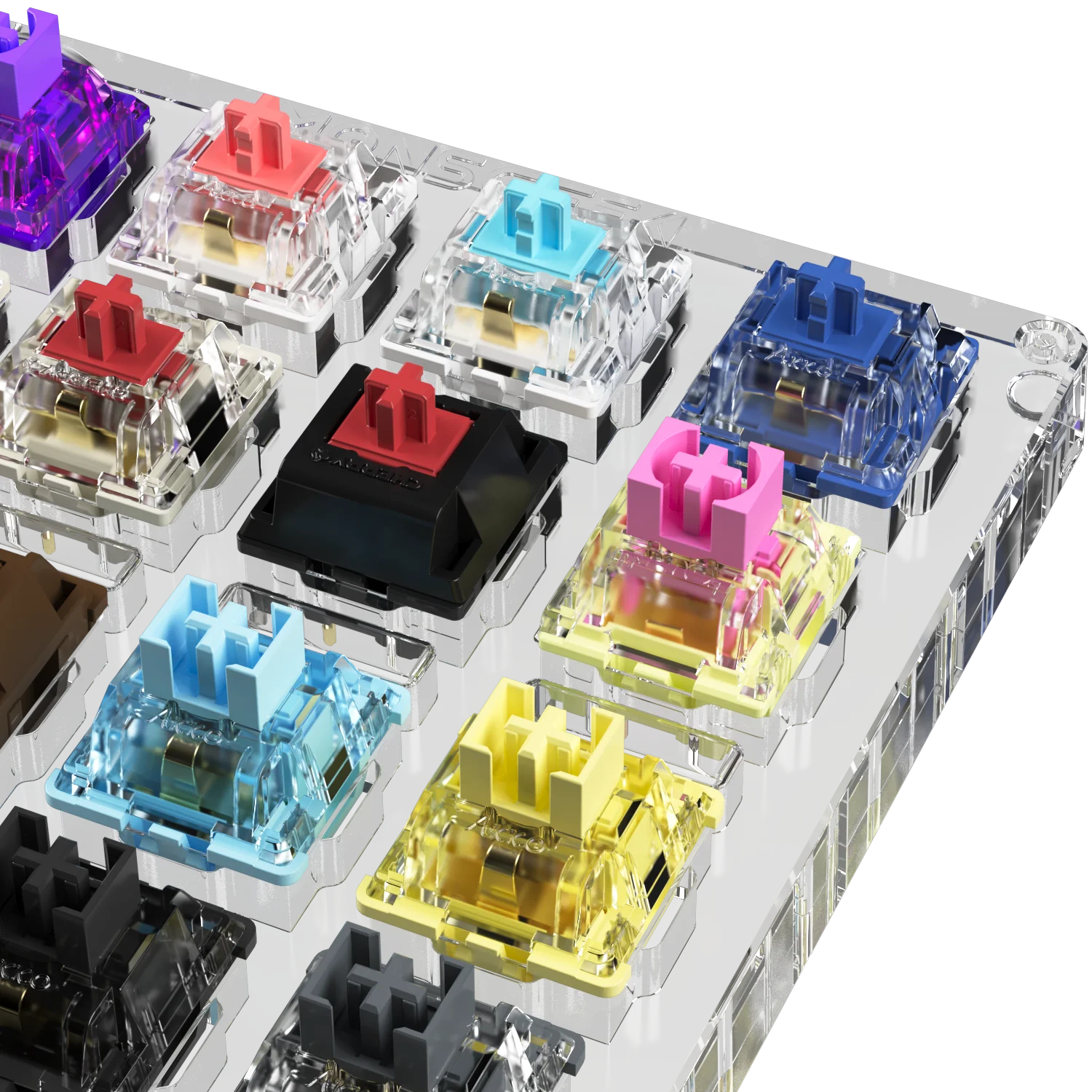 Acrílico Switch Tester Linear Interruptores Silenciosos Clicky Táteis Akko x Monsgeek 16 Teclas - Imagem 2