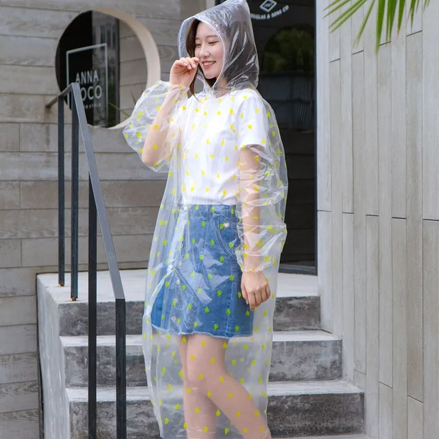 Kültéri Hordozható Esőkabát Átlátható Eldobható Séta Poncho Pe Egyrészes Védő Utazás Felnőtt Esőfelszerelés - Image 2