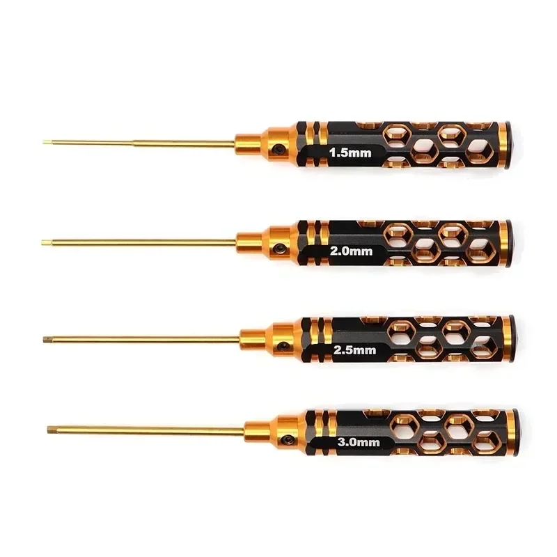 Lot de 8 embouts hexagonaux HSS pour drone RC, présentés dans un étui de rangement compact.