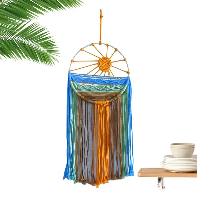 

Настенный декор с солнцем, Ловец снов, макраме, богемный декор, настенный Ловец снов, украшение для дома, Ловец снов, богемный настенный гобелен