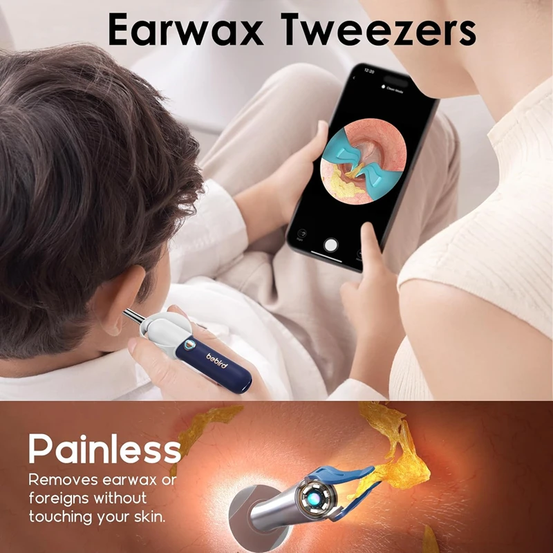 New Original Bebird EarSight Plus I35R Visual Cleaner Earpick Bendable HD Clipable Tweezers All-in-1 Ear Rod Earwax_voghion.com