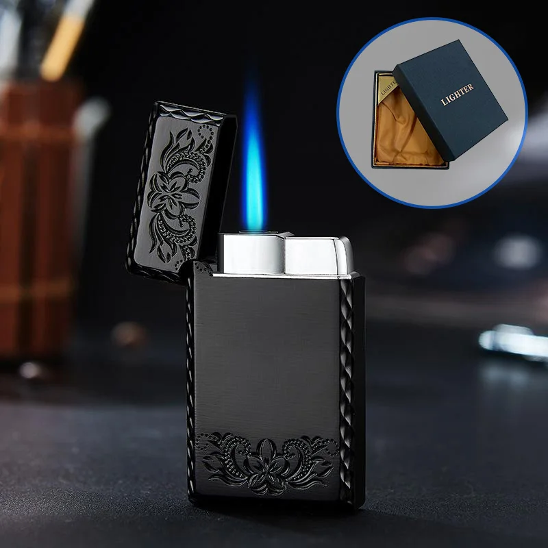 Windproof Waterproof Metal Lighter Electroplated Embossed Pattern Red Fire Direct Cigar Men Colour Smoke Accesoires kerosene lighter bbq lighter butane gas lighter cigarette lighter