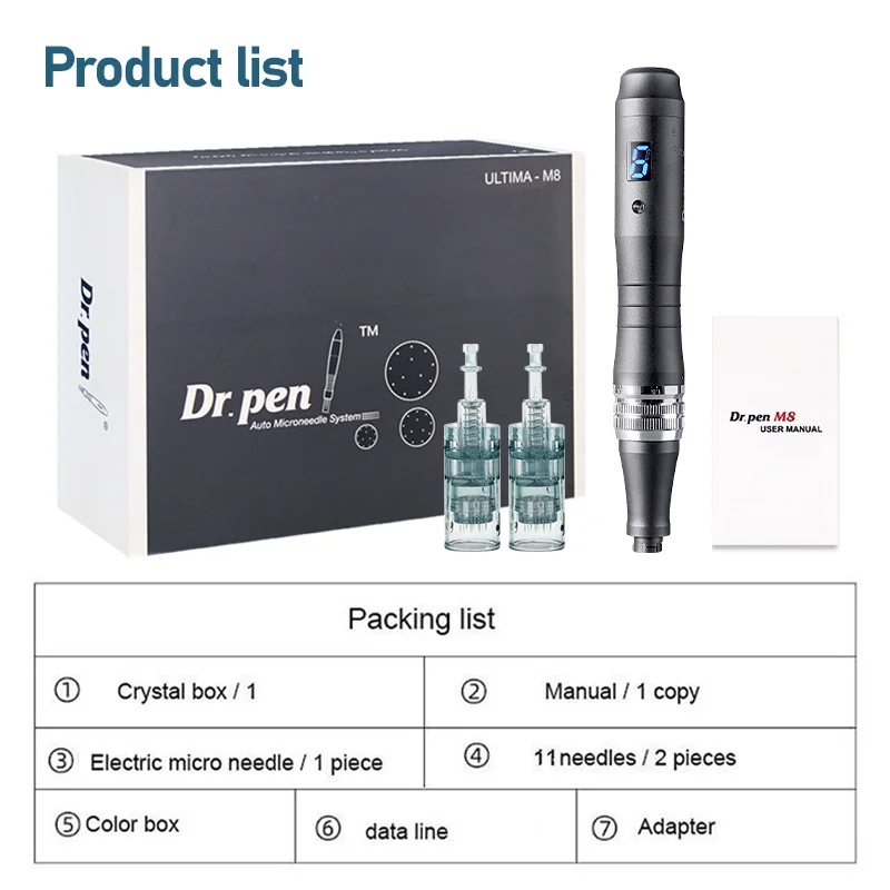 Electric Dr.Pen M8 Wireless Microblading Derma Pen Skin Care Kit Microneedle Therapy Rolling Lips Tool Needling Micro Tool