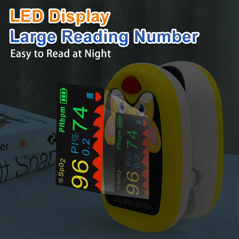 Rechargeable Child Finger Pulse Oximeter TFT Display Strap Lanyard Blood Oxygen Saturation Meter Children Kids Oximetro SPO2 finger pulse oximeter