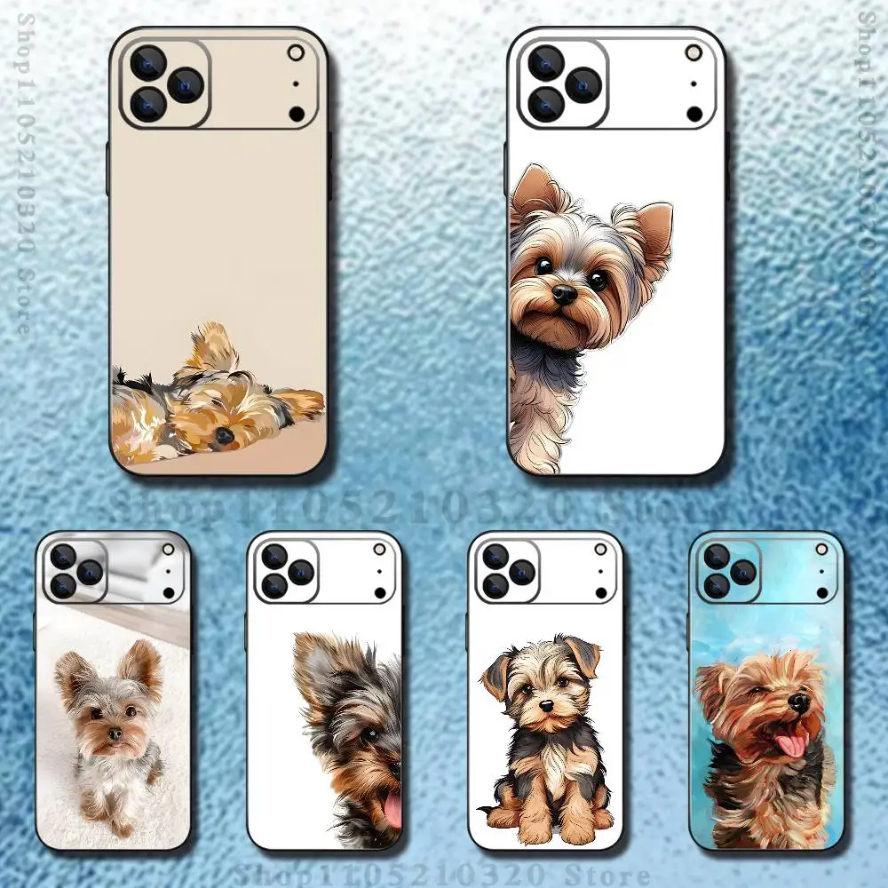 Charming Yorkshire Terrier Black Soft Silicone Phone Case