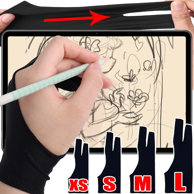 Anti Touchscreen Painting Glove Solid Color Comfortable Painter Mitten Artist Antifouling High Elasticity Light Drawing Gloves