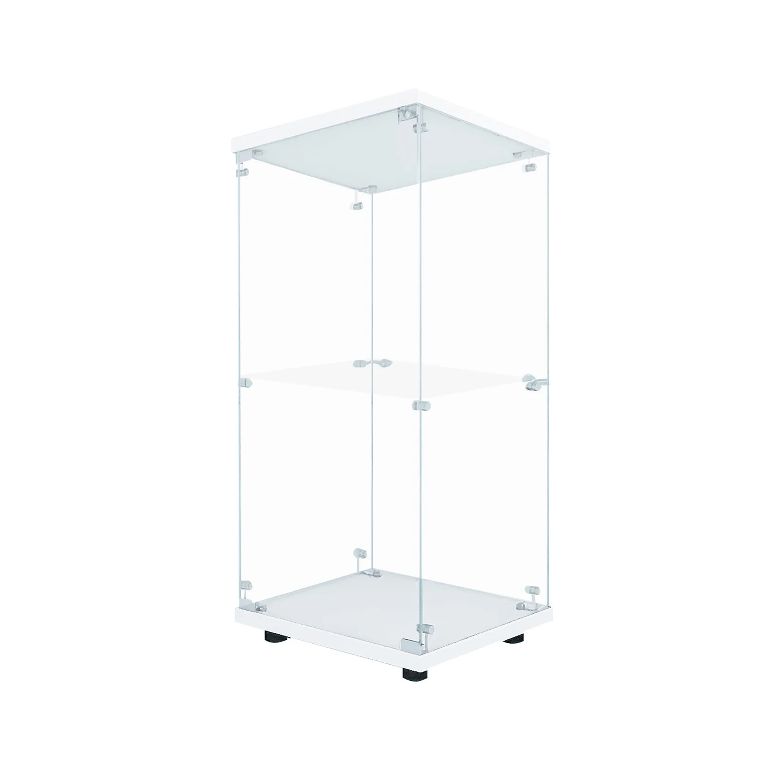 Anajqaqia Glass Display Cabinet, with LED Lighting, with 2 Shelves and 1 Door, Modern Standing Display Cabinet, 86×40×36.5 cm