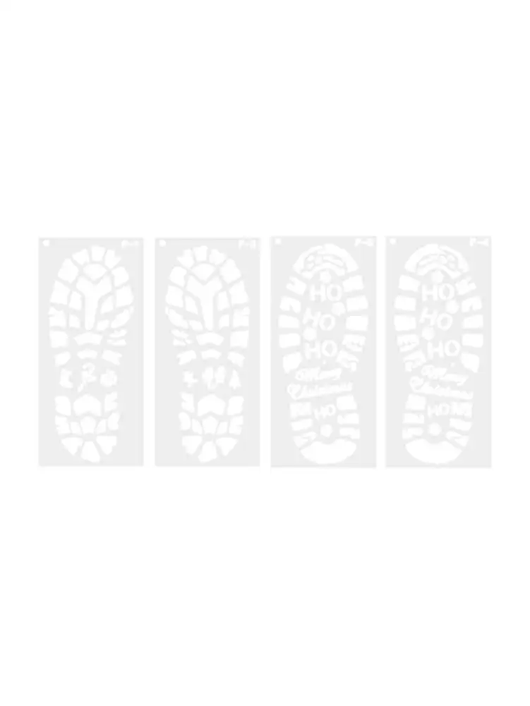 4/6Pcs Santa Claus Footprint Stencils Snowflake Template Sets Christmas Decorations