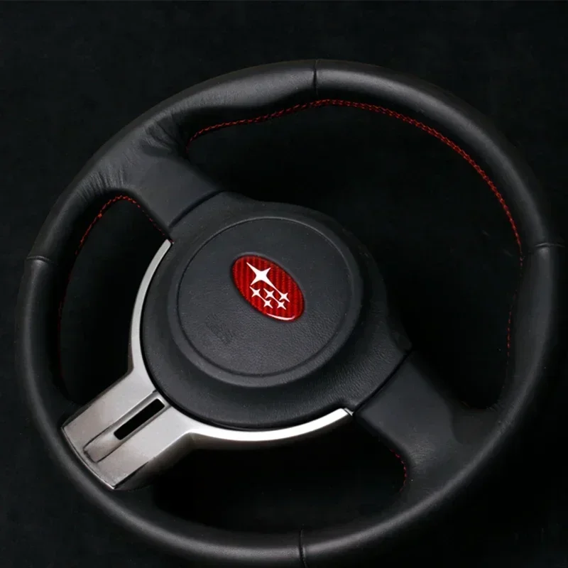 스바루 포레스터 XV 아웃백 임프레자 레거시 STI WRX BRZ 트라이베카 자동차 스티어링 휠 엠블럼 배지 데칼 스타일링 액세서리