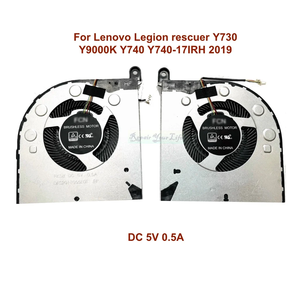 

Laptop CPU GPU Cooling Fans for Lenovo Legion Y740-17IRHg 17IRH 17ICHg 81HH Y9000K PC Cooler Radiator ND85C10 5H40S19891 DC 5V