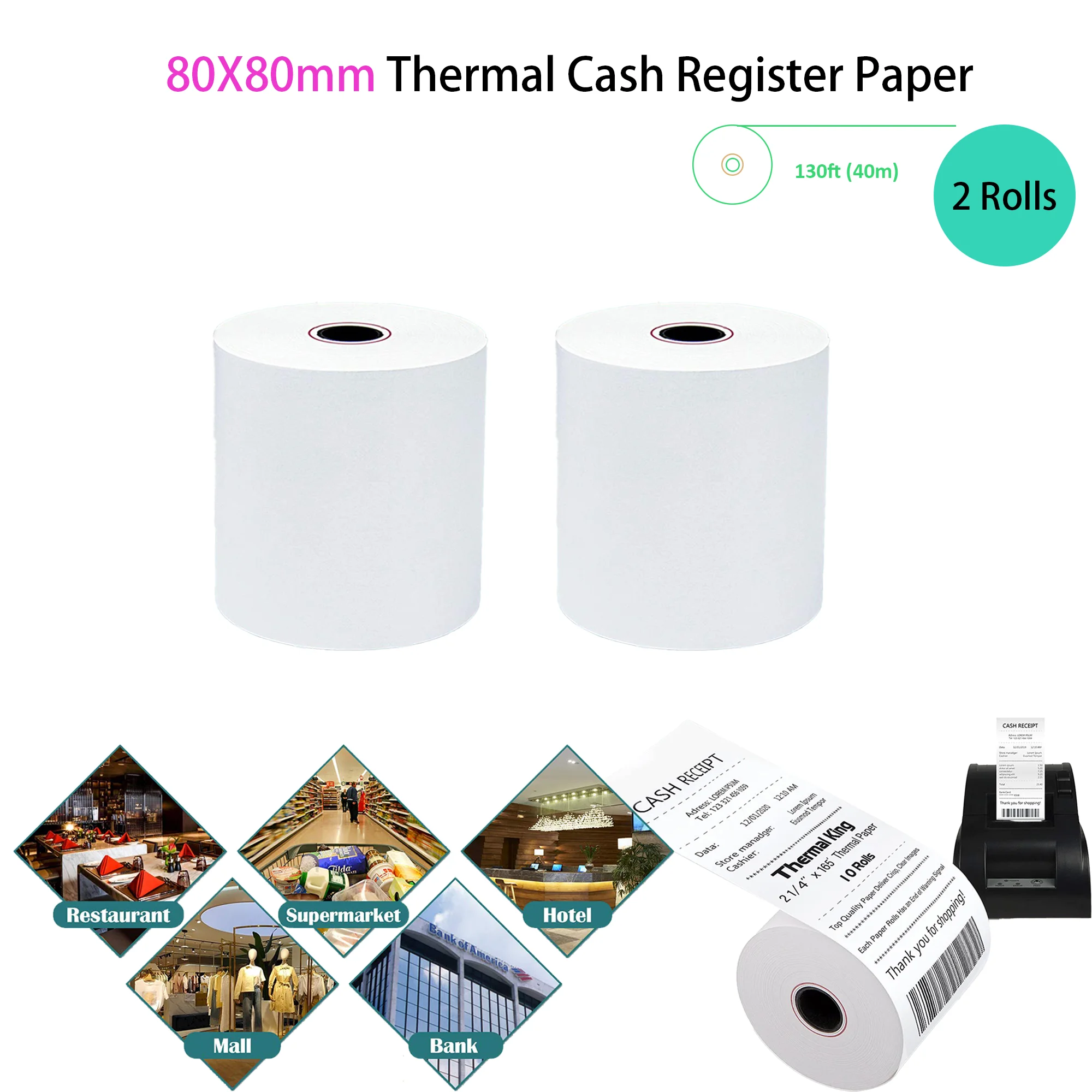 Free Saple Theral Roll Paper 80X80 POS Roll Receipt Paper Theral Printer Paper - Theral Paper, Receipt Paper - View #10