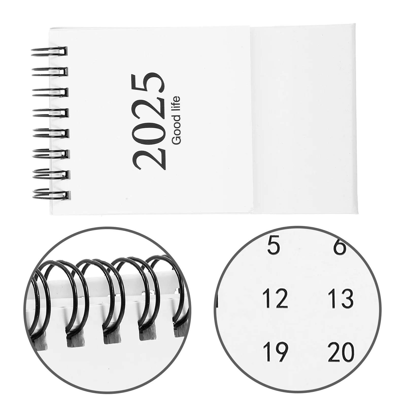 Mini Desk Calendar 2024-2025 Year Table Decorative Spiral Calendar Tabletop Calendar Minimalist English mini calendar