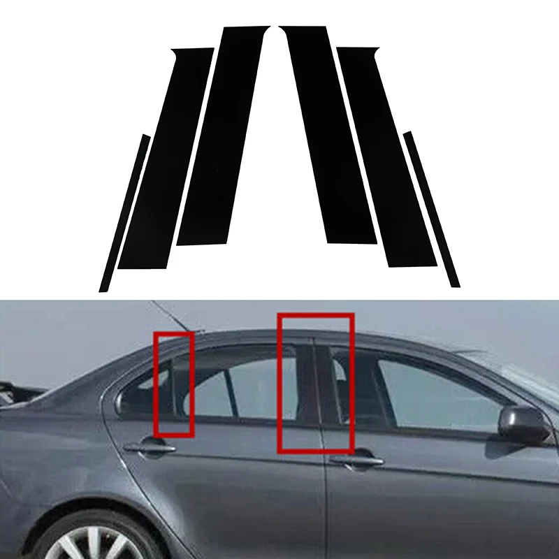 Pillar Post Window Trim Fit For Mitsubishi Lancer Sedan 2008- Door Side Moulding Panel Sticker Cover Decoration