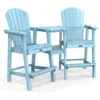 Tall Adirondack Chairs Set of 2 with Removable Double Connecting Trays,Adirondack  Bar Stools  Poly  Deck  Chair 1