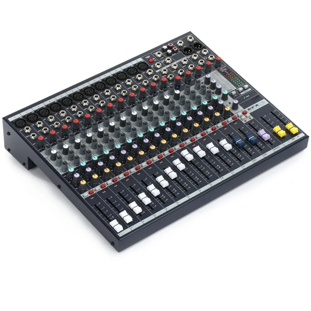 Professional EFX12 Multi-Purpose 12 Channel Audio Mixer sound console with Built-in 24-bit Lexicon Effects for Stage audio mixer