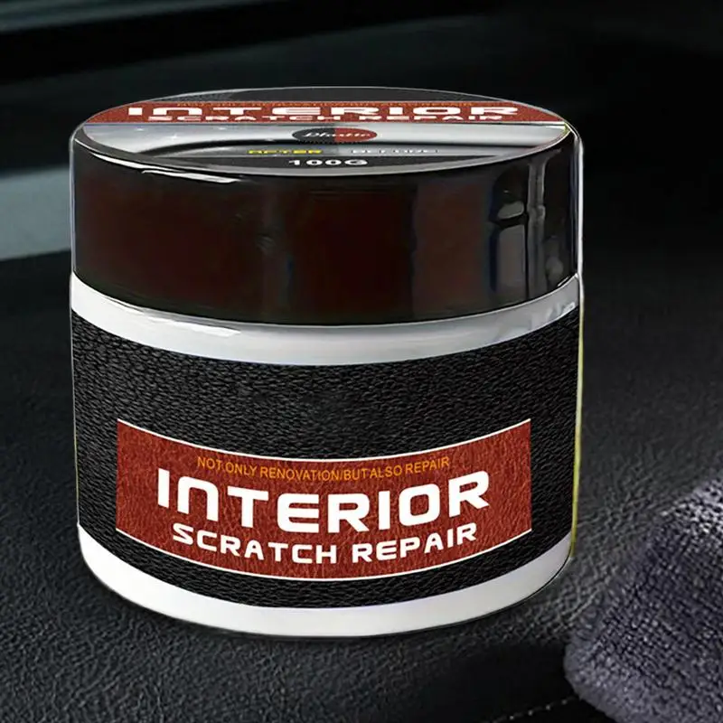 Car Interior Scratch Remover Wax -Clean & Polish For Leather/Plastic Dashboard Seats, Stain Removal & Protective Shine Restorer